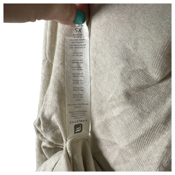 Fabletics Fabiana Tie Open Back Sweater Vanilla Heather Cream Size XS - Picture 5 of 5